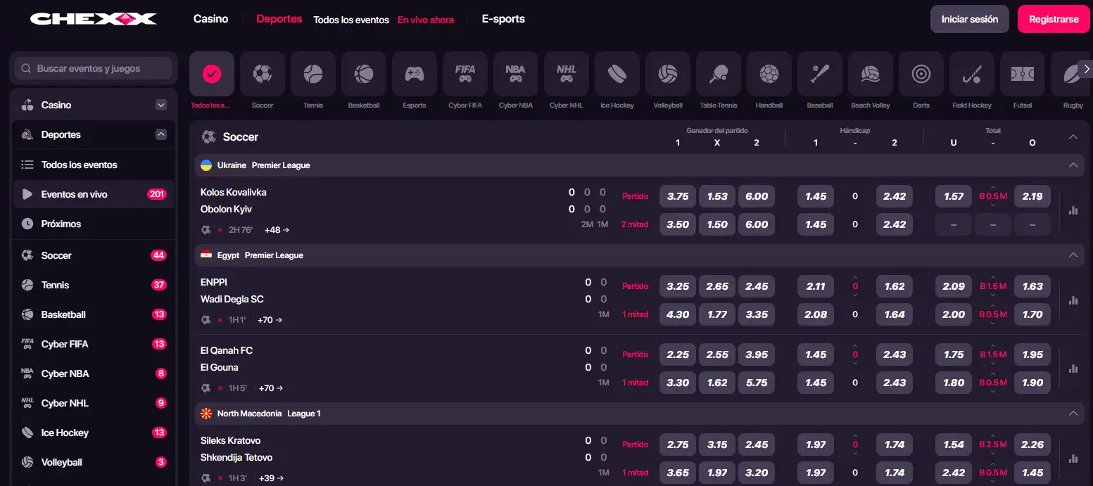 Sportsbook oficial de CHEXX